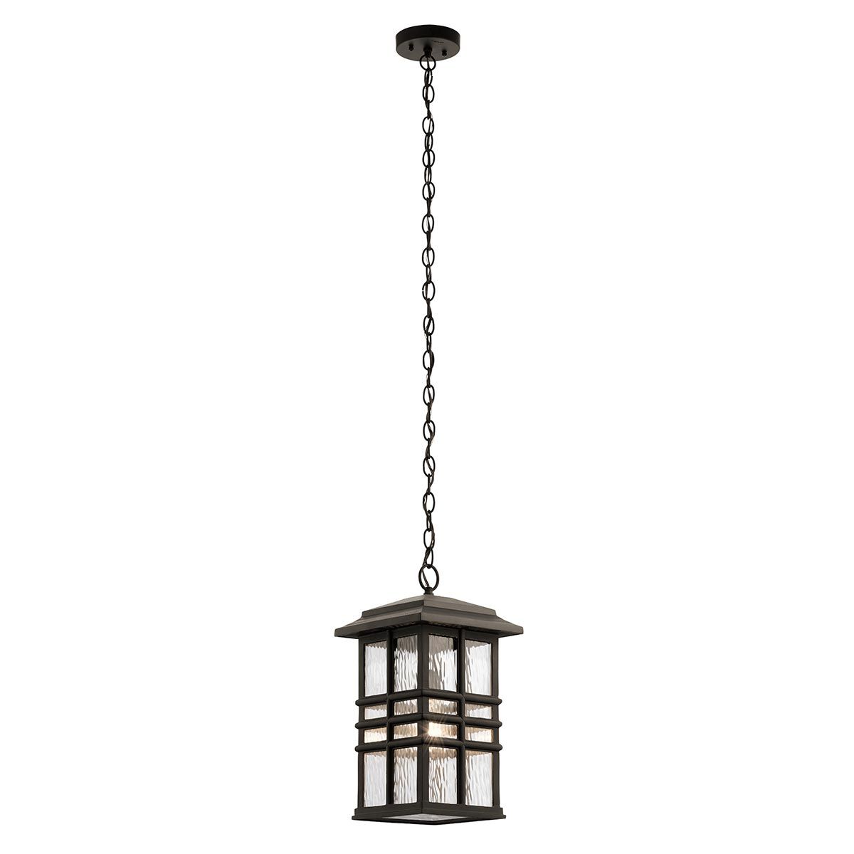 Beacon Square 1 Light Chain Lantern - Olde Bronze/White IP44 E27