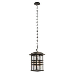 Beacon Square 1 Light Chain Lantern - Olde Bronze/White IP44 E27