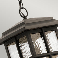 Beacon Square 1 Light Chain Lantern - Olde Bronze/White IP44 E27