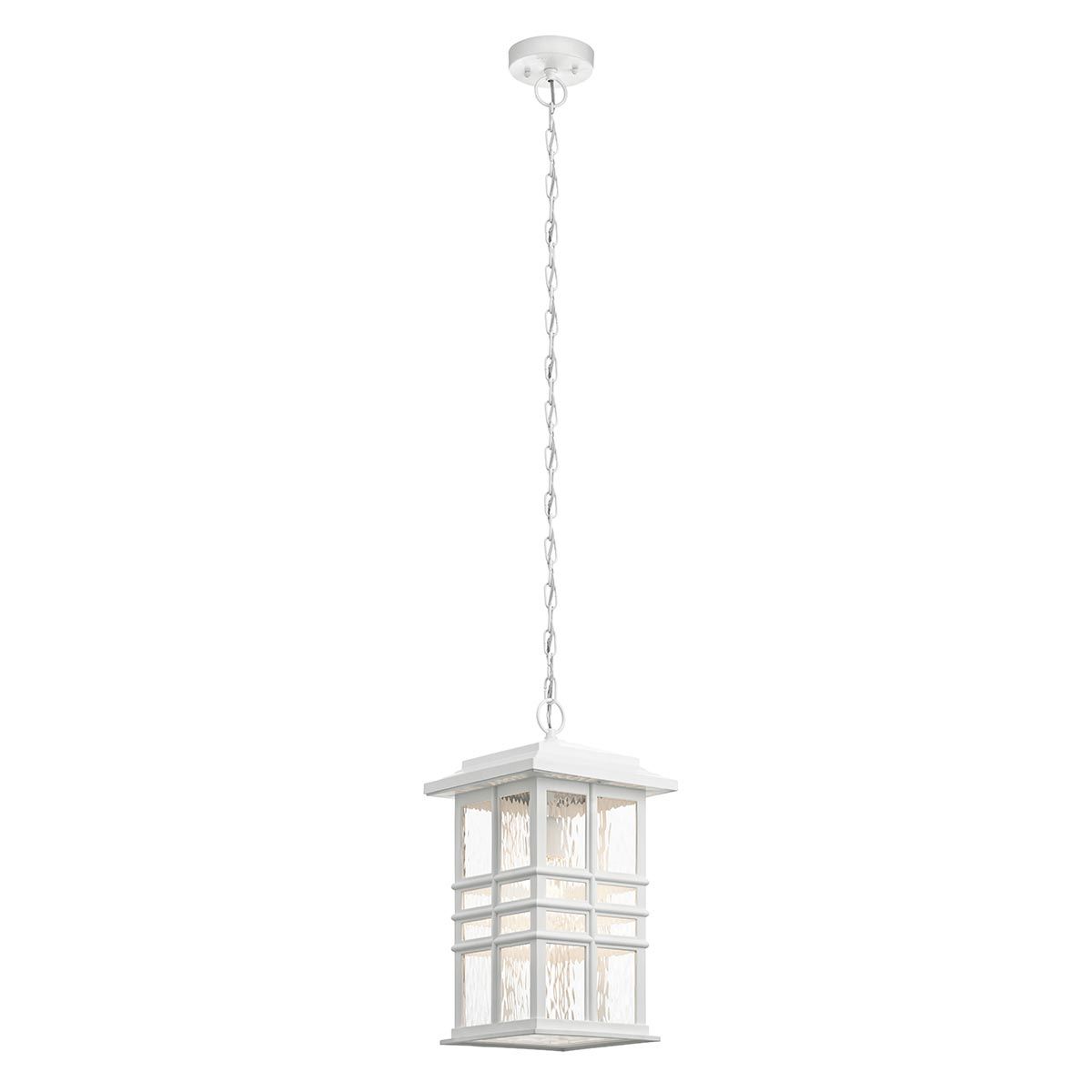 Beacon Square 1 Light Chain Lantern - Olde Bronze/White IP44 E27