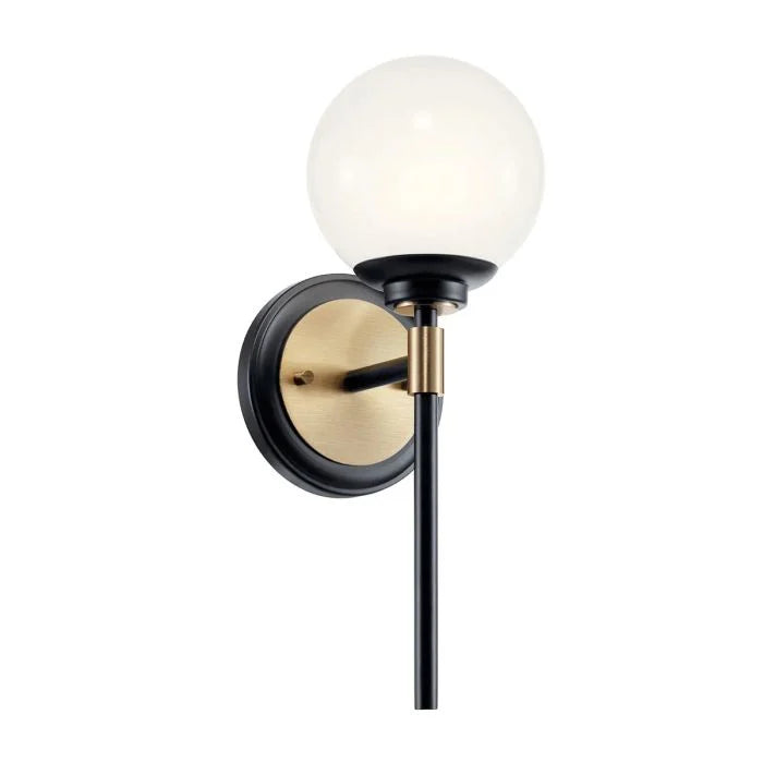 Benno 2 Lt Wall Light - Black & Champagne Bronze