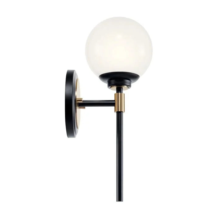 Benno 2 Lt Wall Light - Black & Champagne Bronze