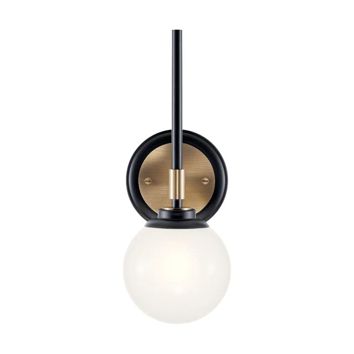 Benno 2 Lt Wall Light - Black & Champagne Bronze