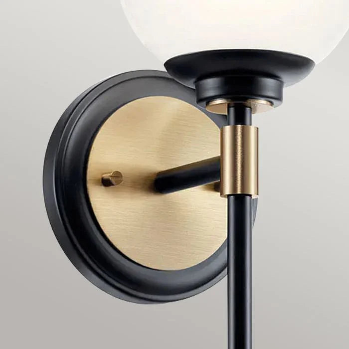 Benno 2 Lt Wall Light - Black & Champagne Bronze