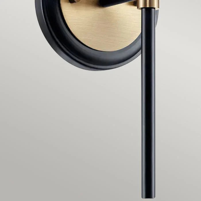 Benno 2 Lt Wall Light - Black & Champagne Bronze
