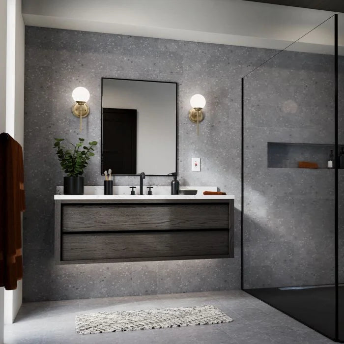 Benno 2 Lt Wall Light - Black & Champagne Bronze