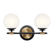 Benno 2 Lt Wall Light - Black & Champagne Bronze