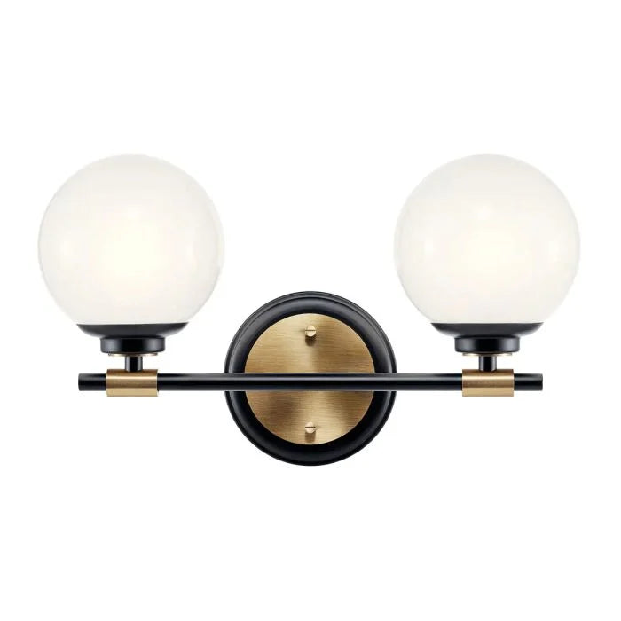 Benno 2 Lt Wall Light - Black & Champagne Bronze