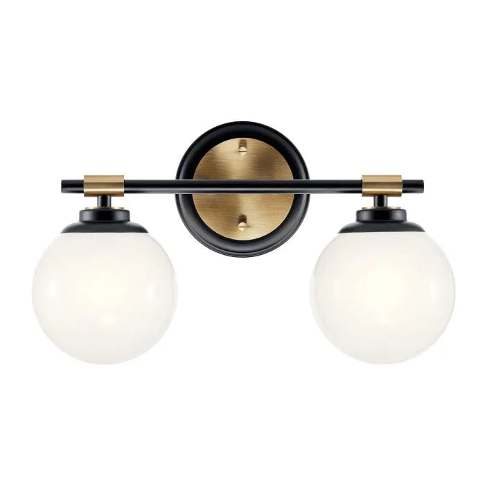 Benno 2 Lt Wall Light - Black & Champagne Bronze