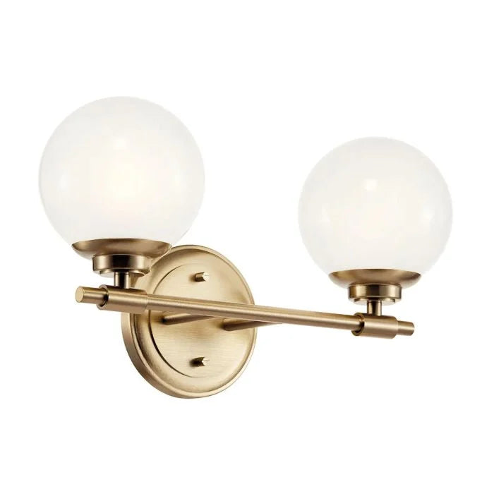 Benno 2 Lt Wall Light - Black & Champagne Bronze