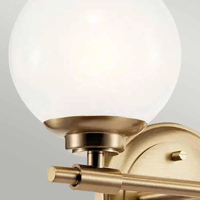 Benno 2 Lt Wall Light - Black & Champagne Bronze