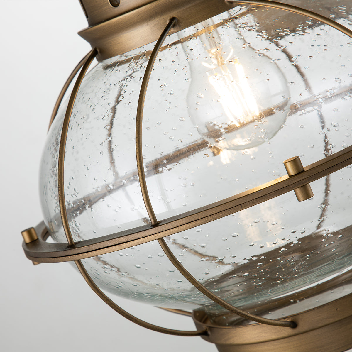 Bridge Point Large Wall Lantern - Natural Brass Finish