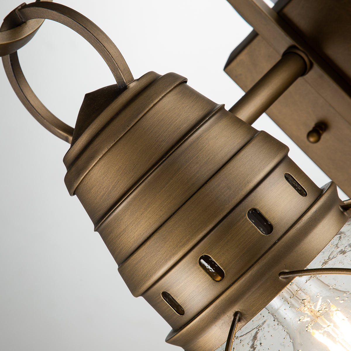 Bridge Point Medium Wall Lantern - Natural Brass Finish