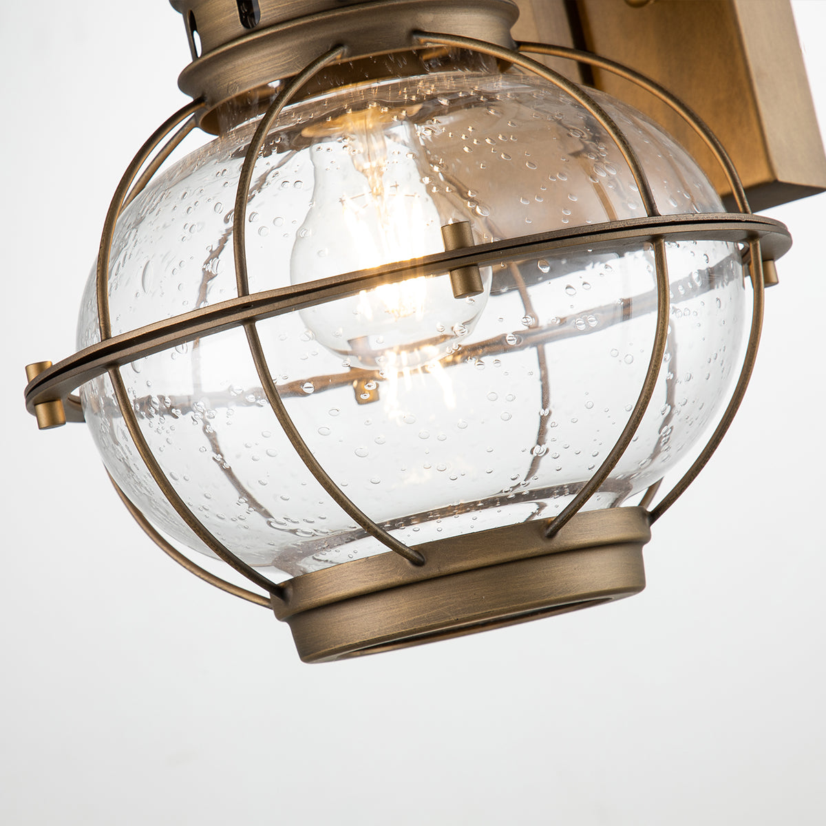 Bridge Point Medium Wall Lantern - Natural Brass Finish