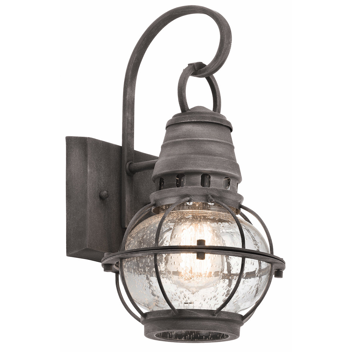 Bridge Point Small Wall Lantern - Weathered Zinc Finish