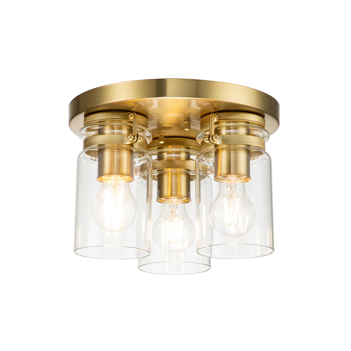 Brinley 3 Light Flush - Brushed Brass/Brushed Nickel/Olde Bronze E27