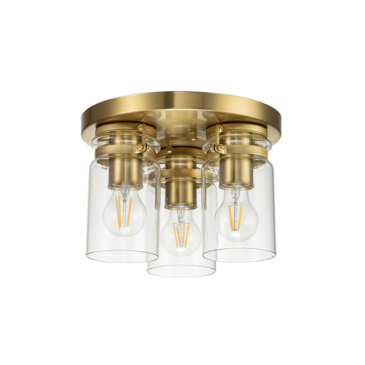 Brinley 3 Light Flush - Brushed Brass/Brushed Nickel/Olde Bronze E27