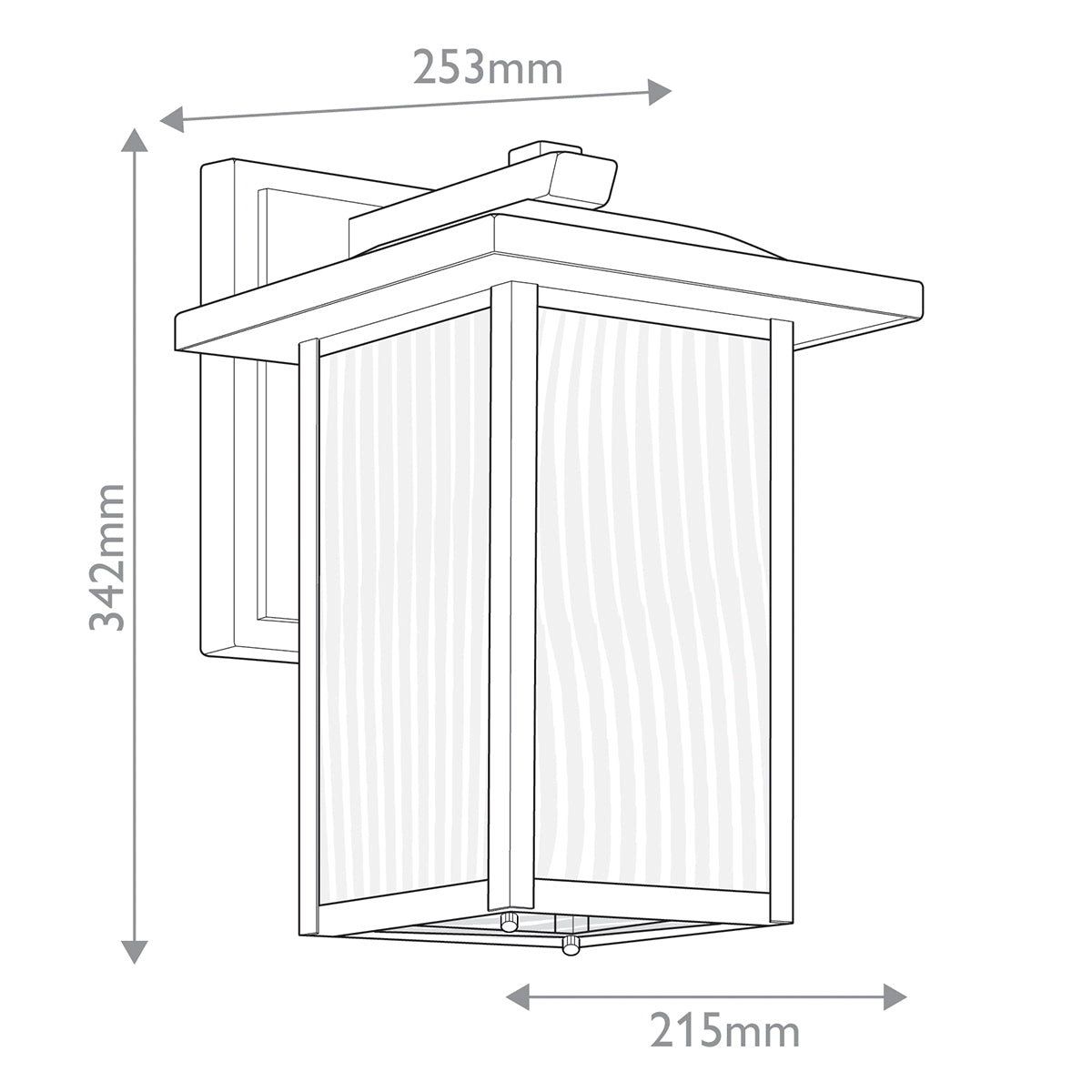 Cappanna 1 lt Exterior Wall Lantern - Textured Black  IP44 E27