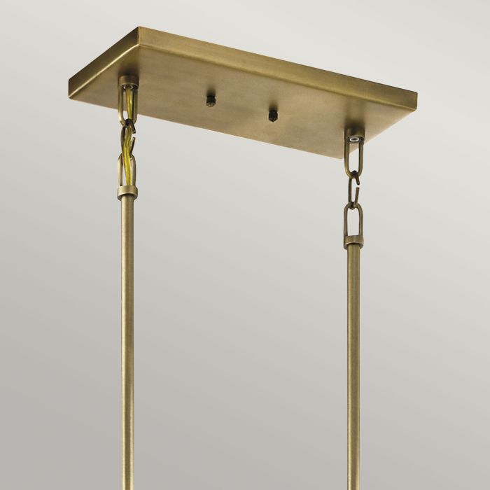 Cayden 6 Light Linear Chandelier - Natural Brass