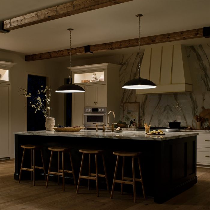 Kichler Delarosa 1 lt Ceiling Pendant - Black, White & Champagne Bronze