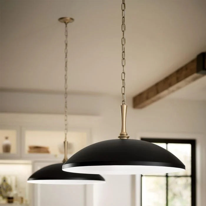 Kichler Delarosa 1 lt Ceiling Pendant - Black, White & Champagne Bronze