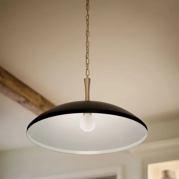 Kichler Delarosa 1 lt Ceiling Pendant - Black, White & Champagne Bronze