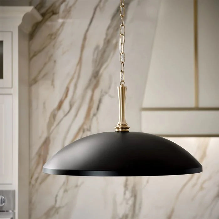 Kichler Delarosa 1 lt Ceiling Pendant - Black, White & Champagne Bronze