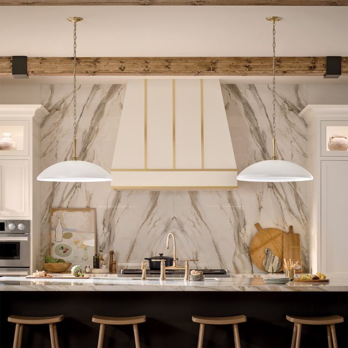 Kichler Delarosa 1 lt Ceiling Pendant - Black, White & Champagne Bronze