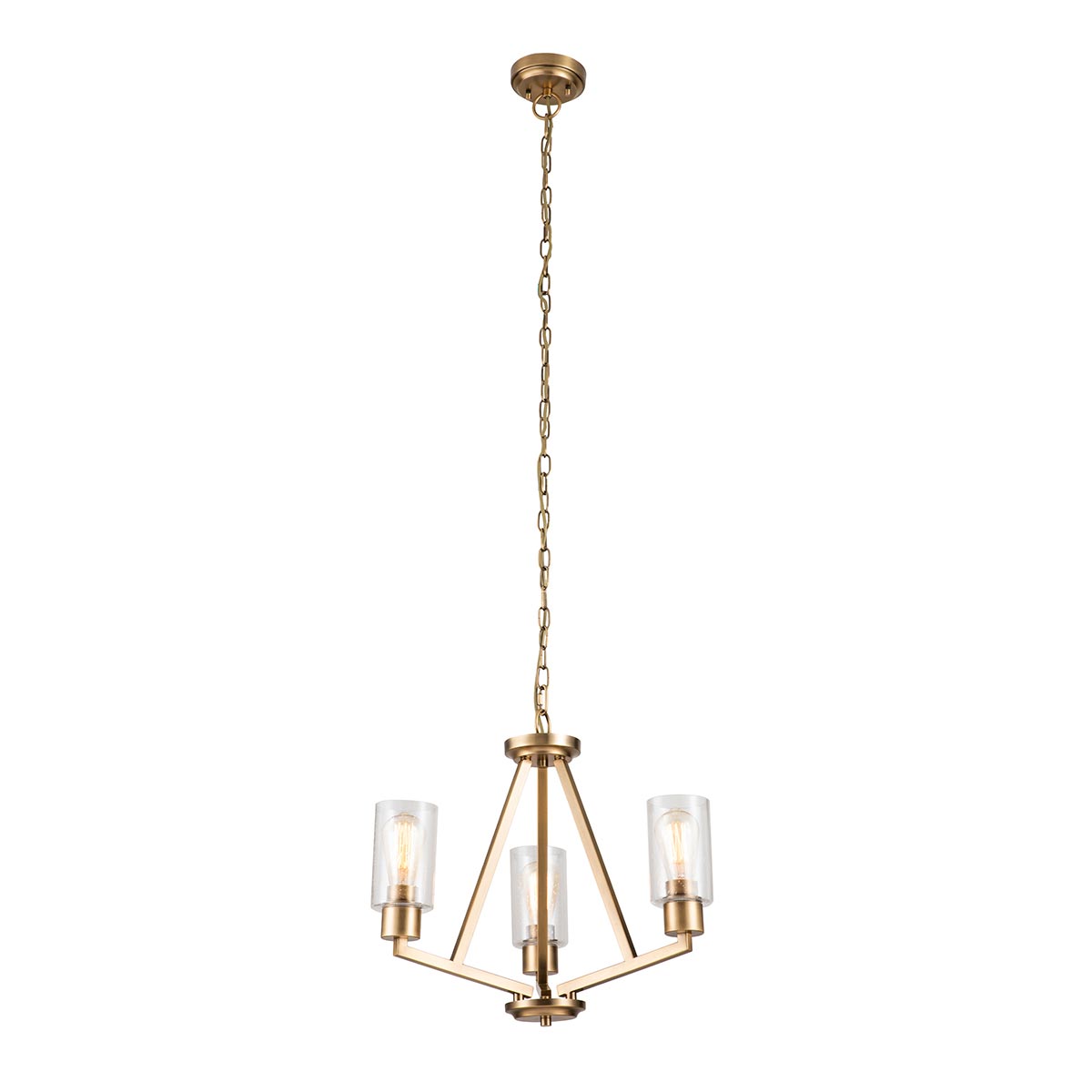 Deryn 3/5Lt Chandelier - Natural Brass/Grey