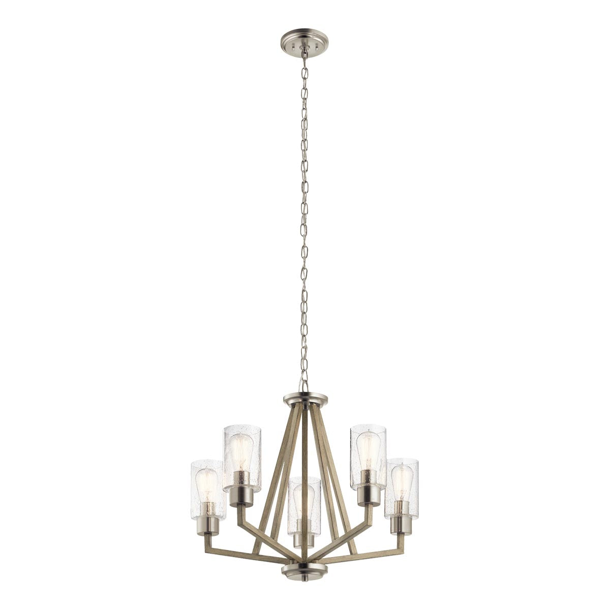 Deryn 3/5Lt Chandelier - Natural Brass/Grey