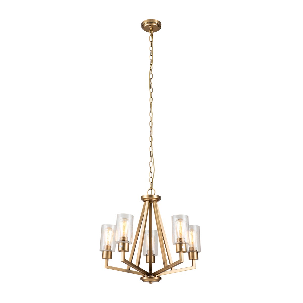 Deryn 3/5Lt Chandelier - Natural Brass/Grey
