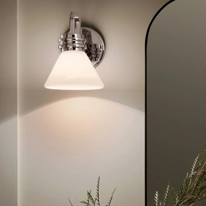 Kichler Farum 1 lt Wall Light IP44- Champagne Bronze/  Polished Chrome/ Black