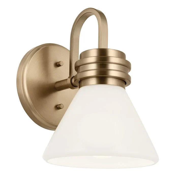Kichler Farum 1 lt Wall Light IP44- Champagne Bronze/  Polished Chrome/ Black