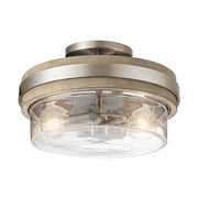 Grand Bank 2 Light Semi-Flush - Distressed Antique Grey E27