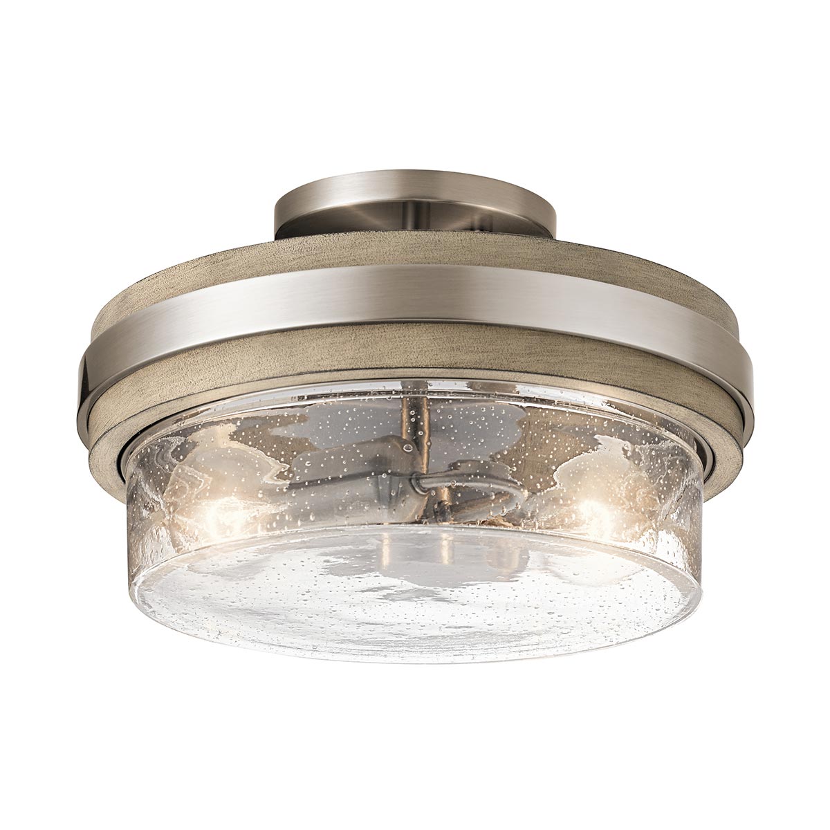 Grand Bank 2 Light Semi-Flush - Distressed Antique Grey E27