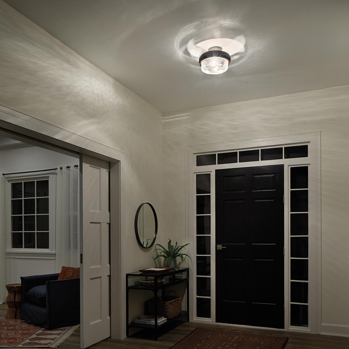 Grand Bank 2 Light Semi-Flush - Distressed Antique Grey E27