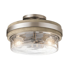 Grand Bank 2 Light Semi-Flush - Distressed Antique Grey E27