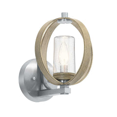 Grand Bank 1 Light Outdoor Outdoor Wall Light - Distressed Antique Grey Brushed Aluminium E14 IP44