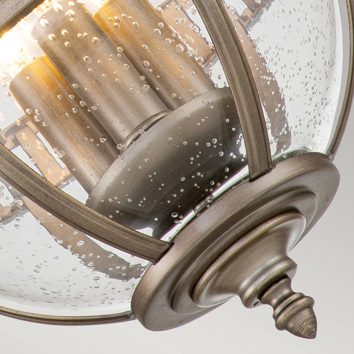 Halleron 3Lt IP44 Lantern - Burnished Bronze/Londonderry IP44 E14