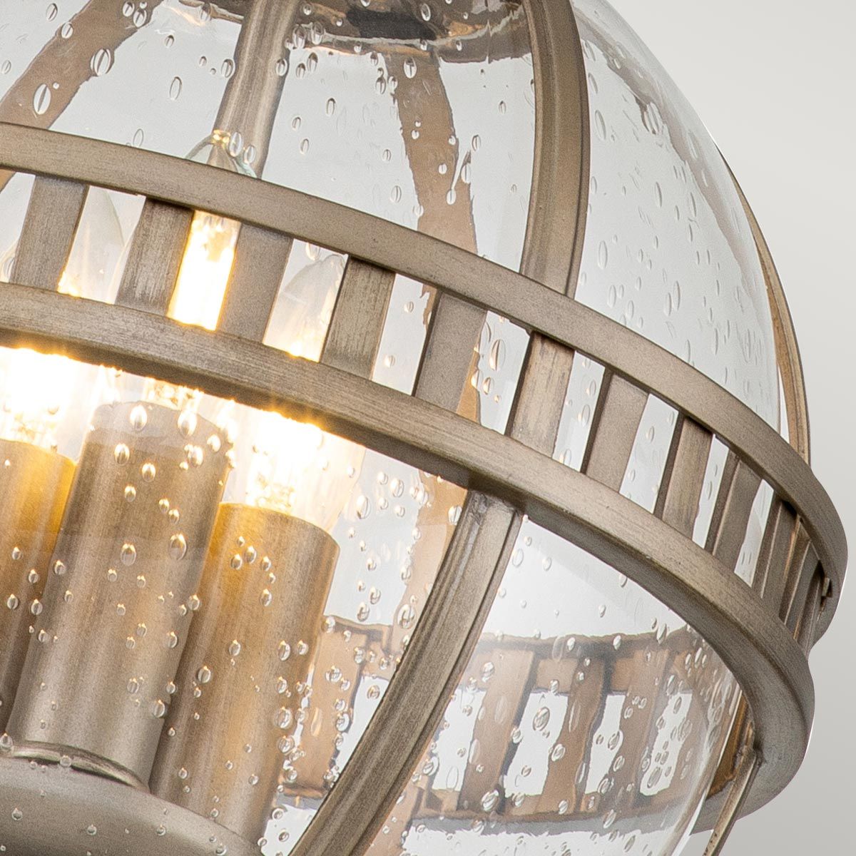 Halleron 3Lt IP44 Lantern - Burnished Bronze/Londonderry IP44 E14