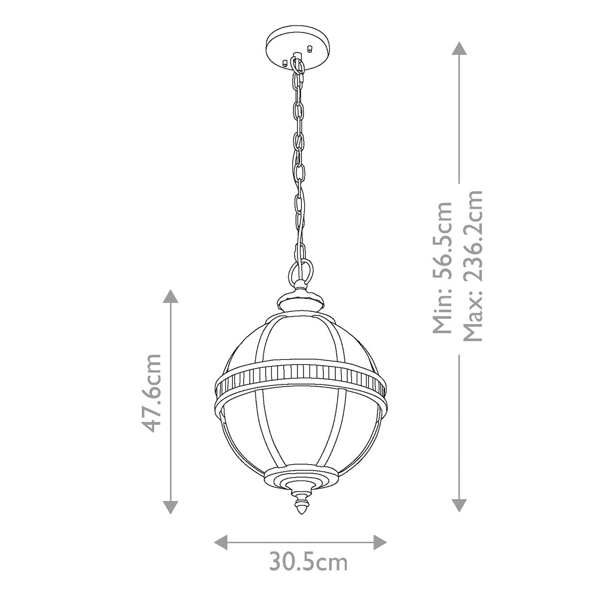 Halleron 3Lt IP44 Lantern - Burnished Bronze/Londonderry IP44 E14