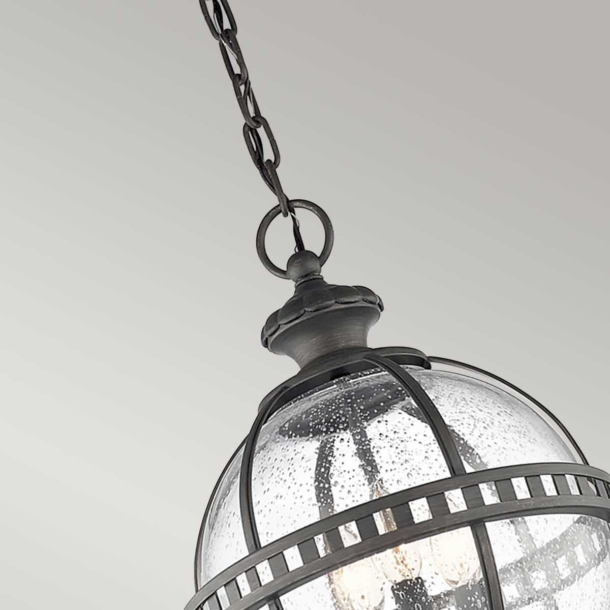 Halleron 3Lt IP44 Lantern - Burnished Bronze/Londonderry IP44 E14