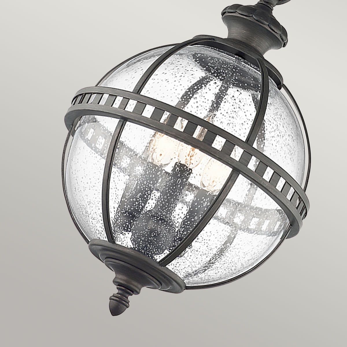 Halleron 3Lt IP44 Lantern - Burnished Bronze/Londonderry IP44 E14