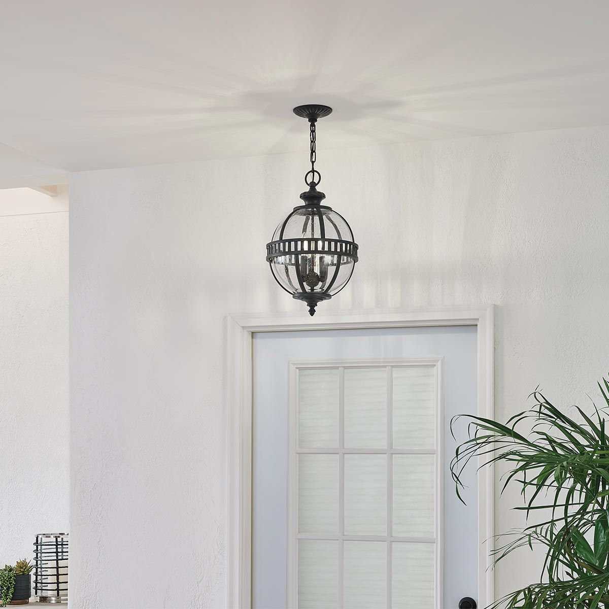 Halleron 3Lt IP44 Lantern - Burnished Bronze/Londonderry IP44 E14