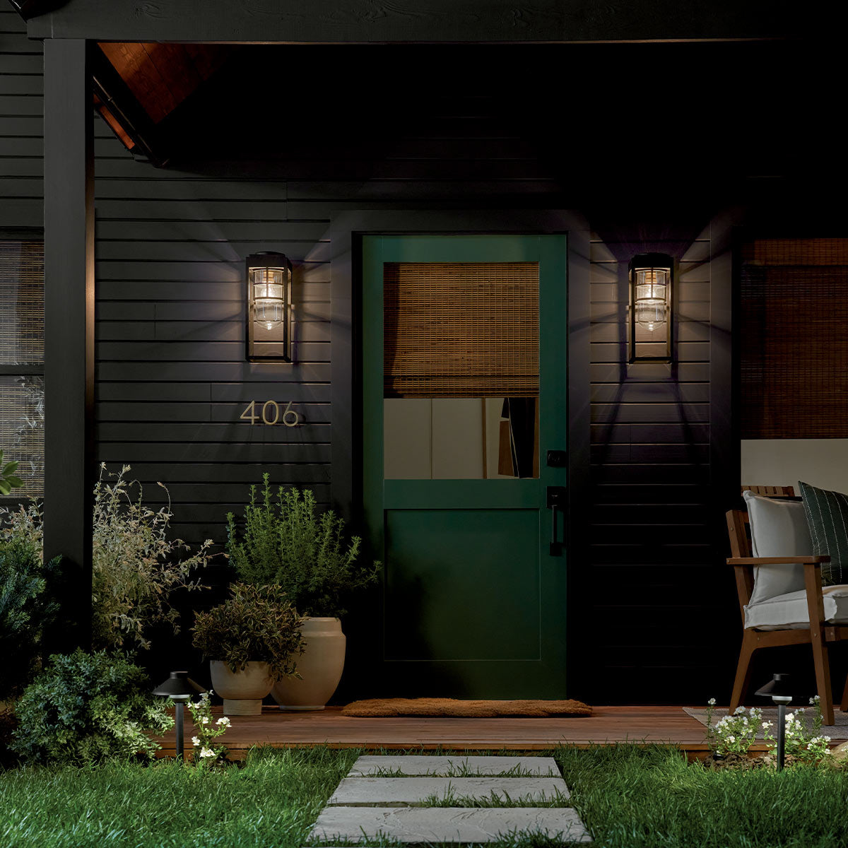 Kichler Hone Coastal 1 lt Wall Lantern - Textured Black  IP44 E27