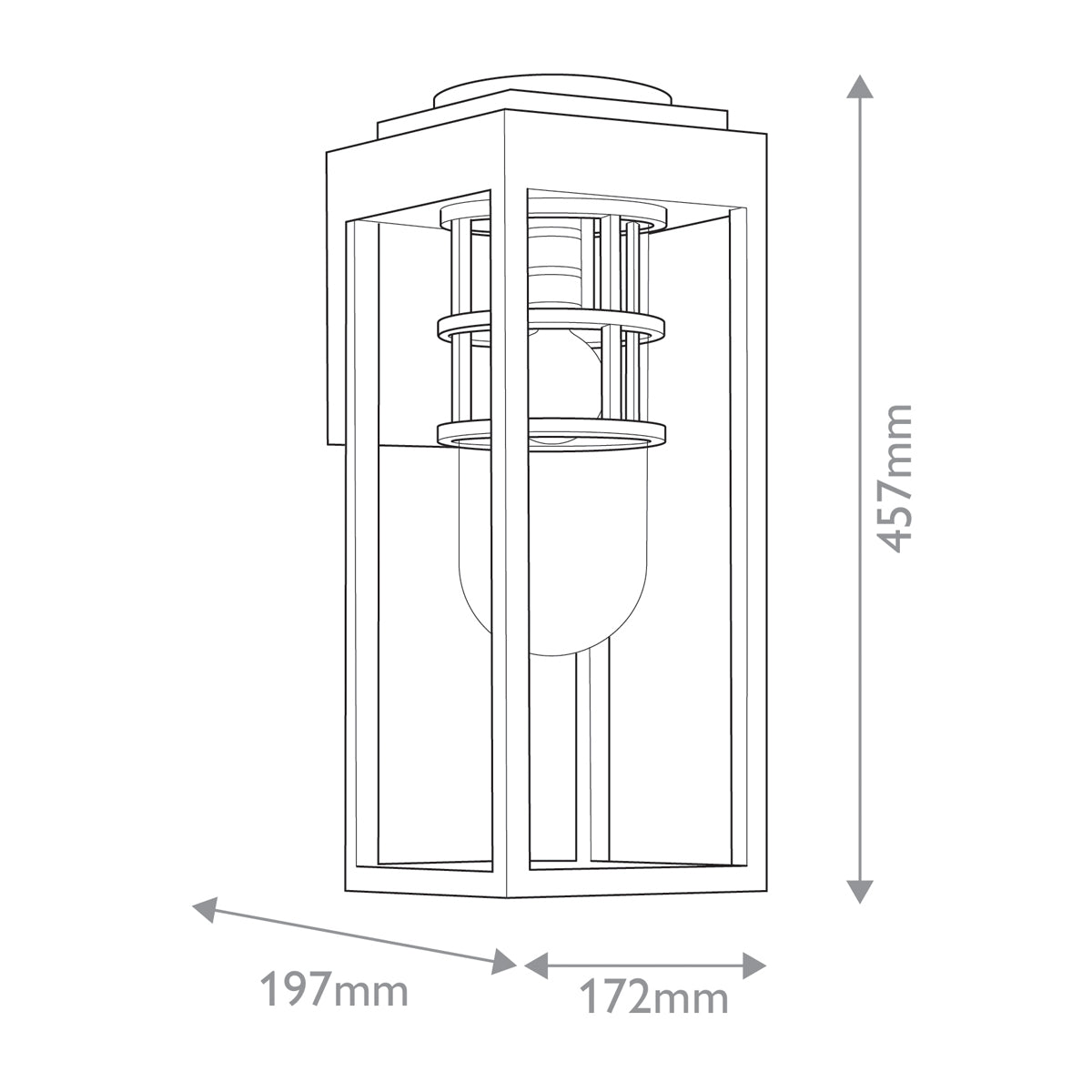 Kichler Hone Coastal 1 lt Wall Lantern - Textured Black  IP44 E27