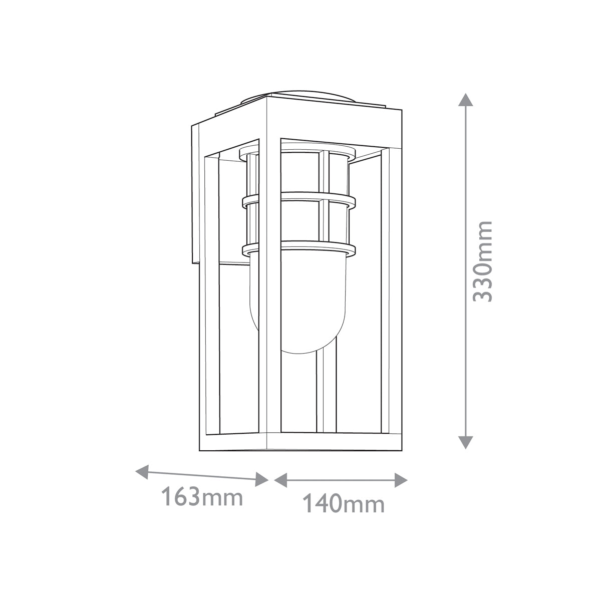 Kichler Hone Coastal 1 lt Wall Lantern - Textured Black  IP44 E27