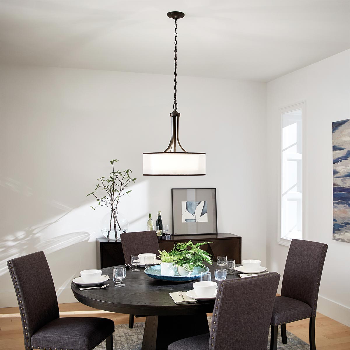 Lacey 4 Light Large Pendant - Antique Pewter/Mission Bronze E27