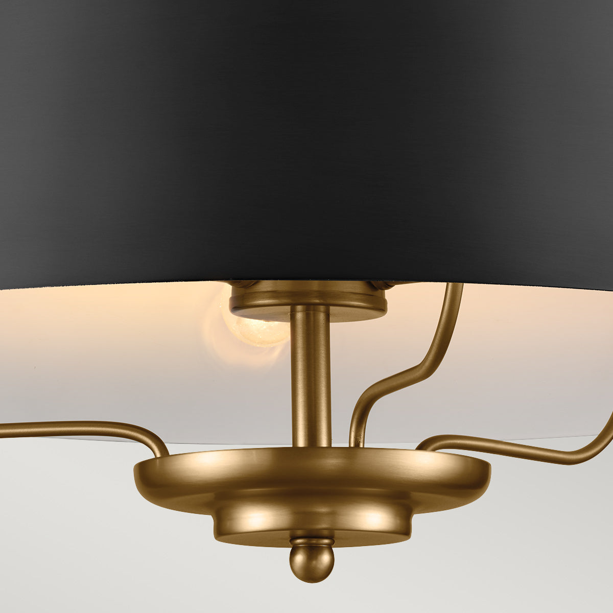 Luella 3/4Lt Duo-Mount Pendant - Black & Brass/Brushed Natural Brass E14