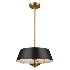 Luella 3/4Lt Duo-Mount Pendant - Black & Brass/Brushed Natural Brass E14